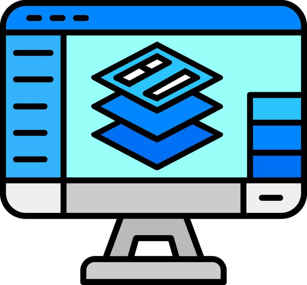 Layers Line Filled Icon vector
