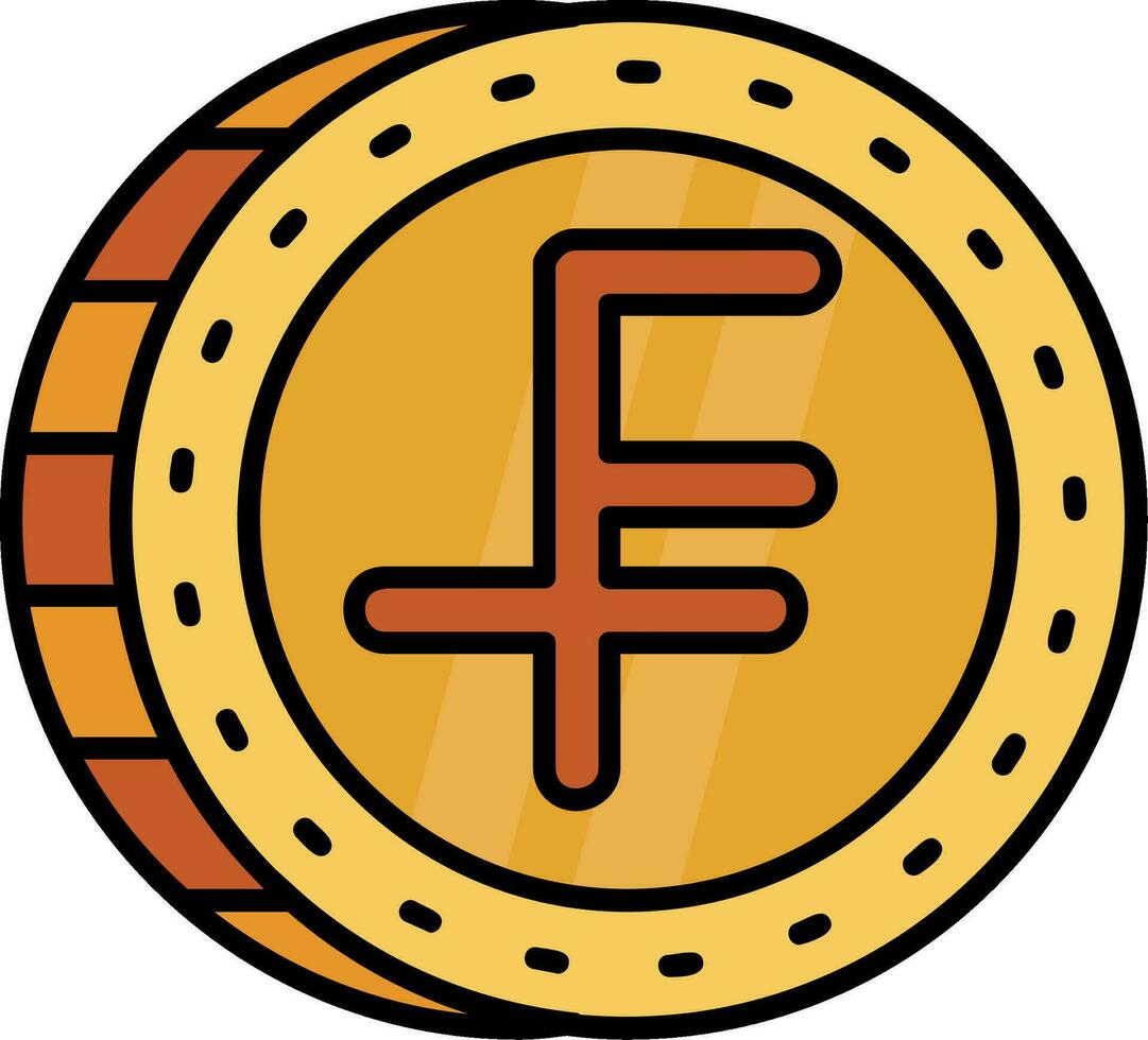 Swiss franc Line Filled Icon vector