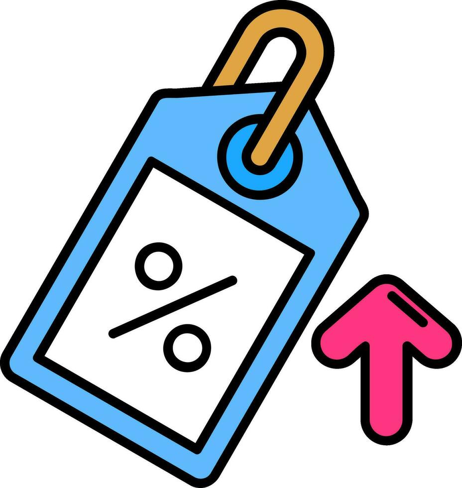 Price tag Line Filled Icon vector