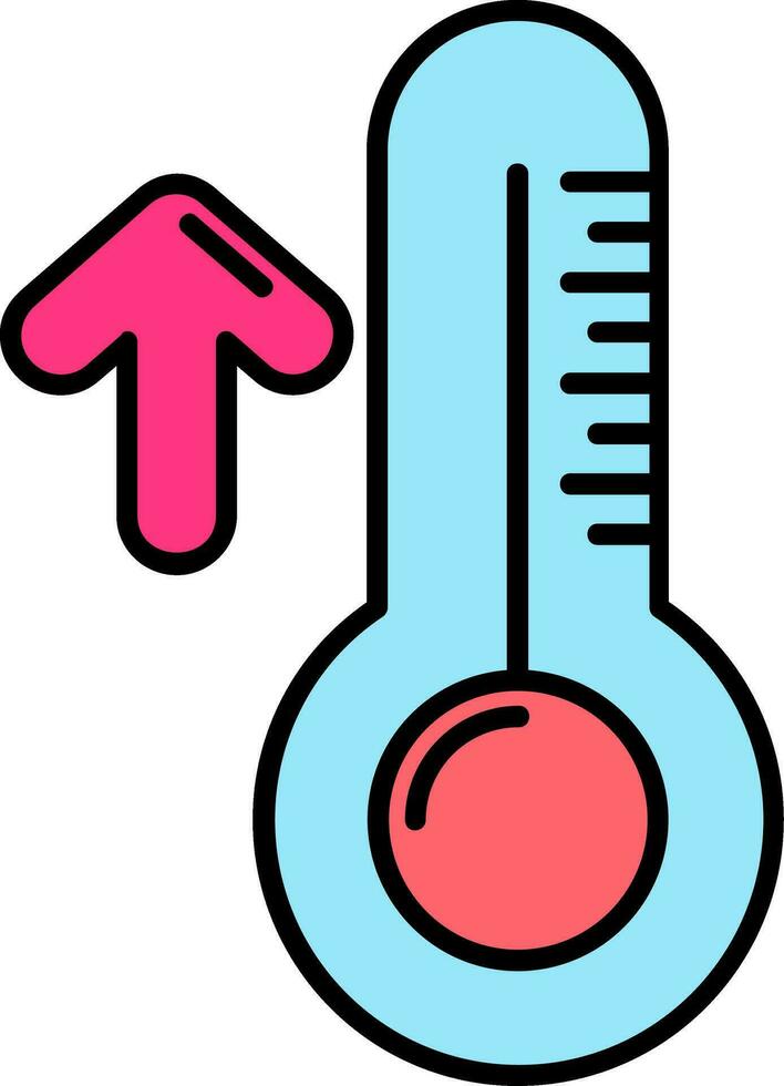 High temperature Line Filled Icon vector
