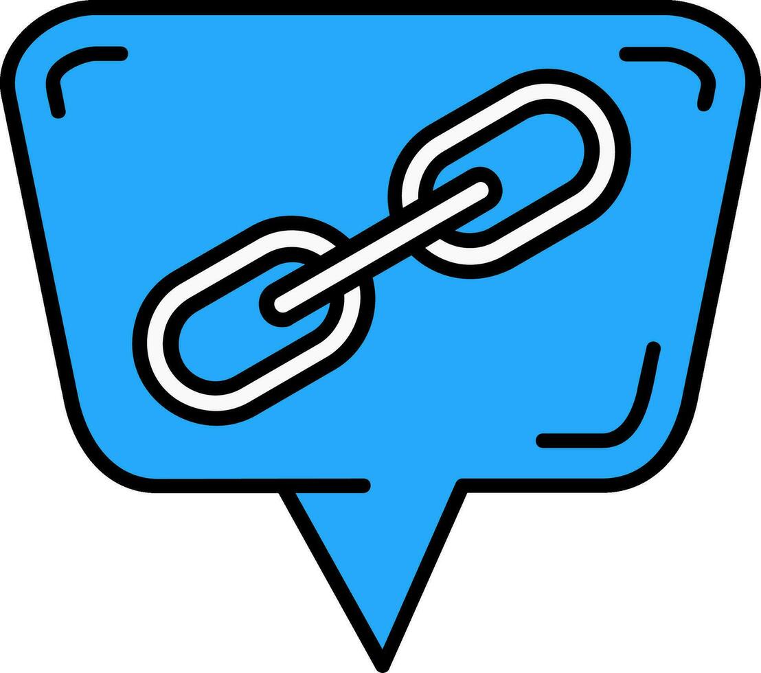 Link Line Filled Icon vector