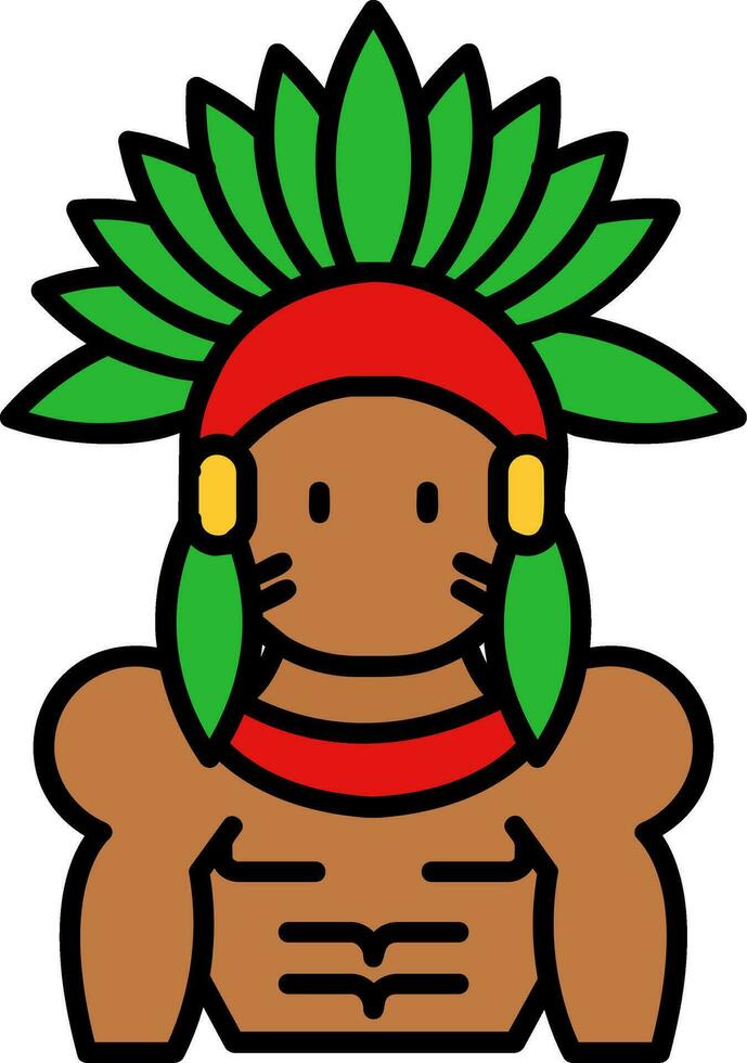 Indian Line Filled Icon vector