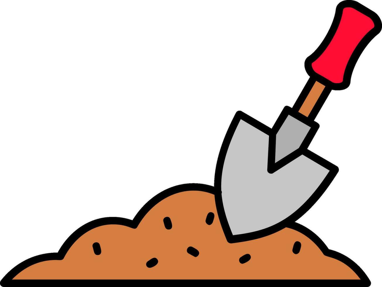 Trowel Line Filled Icon vector