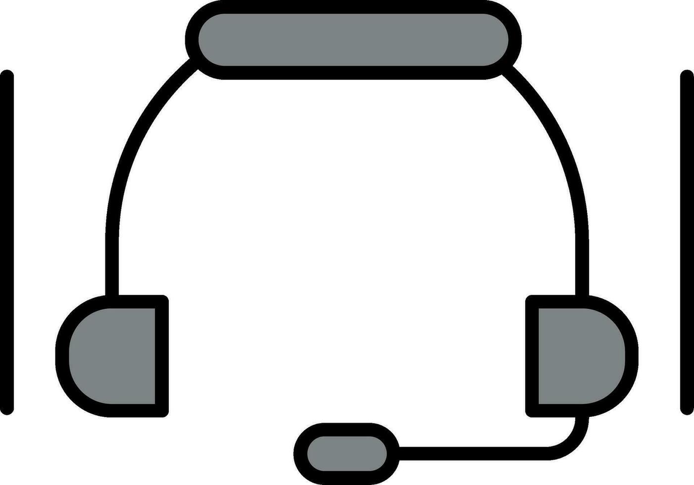 Headset Line Filled Icon vector