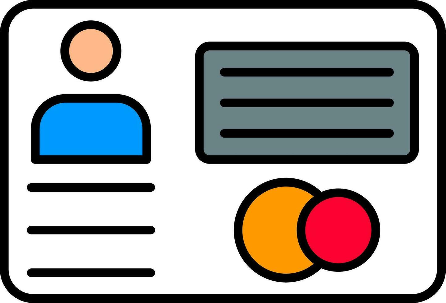 Business Card Line Filled Icon vector