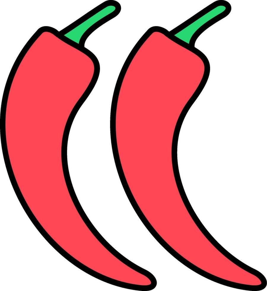 Chilli Line Filled Icon vector
