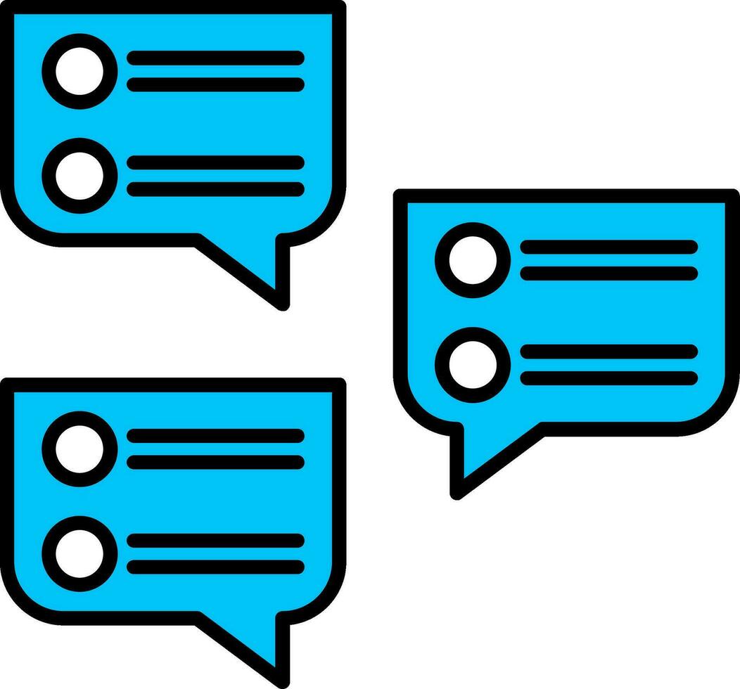 Chat Bubble Line Filled Icon vector