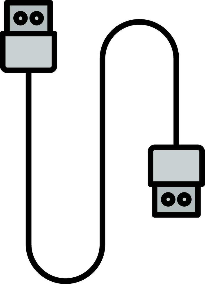 cable línea lleno icono vector