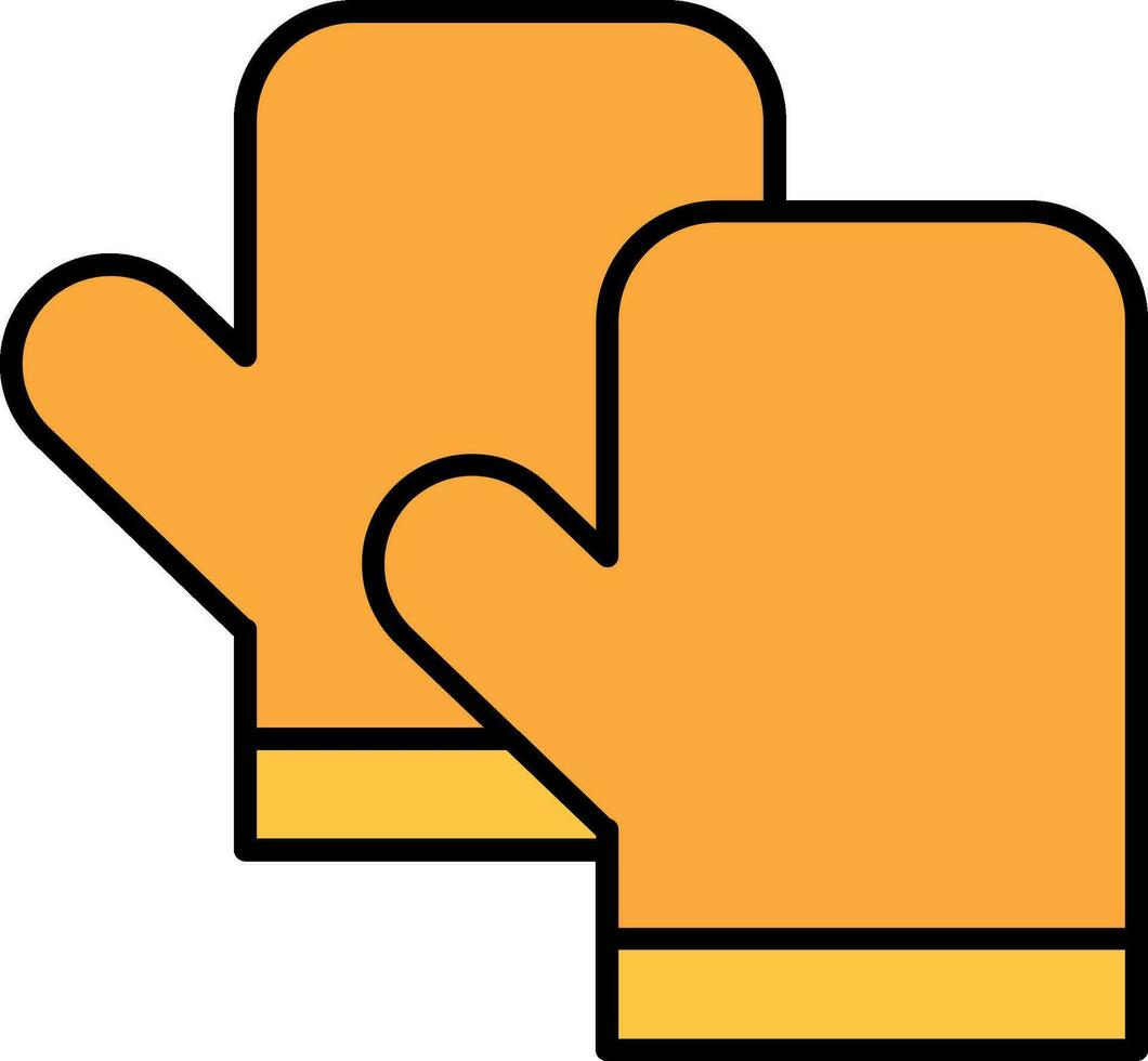 Kitchen Gloves Line Filled Icon vector