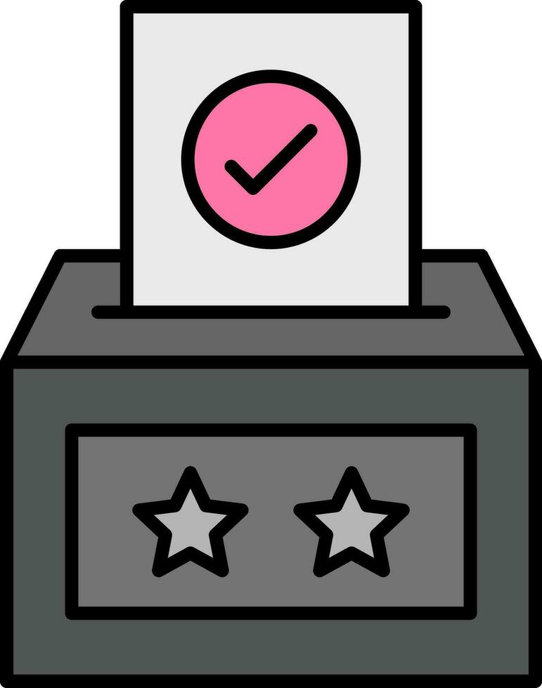 votación caja línea lleno icono vector