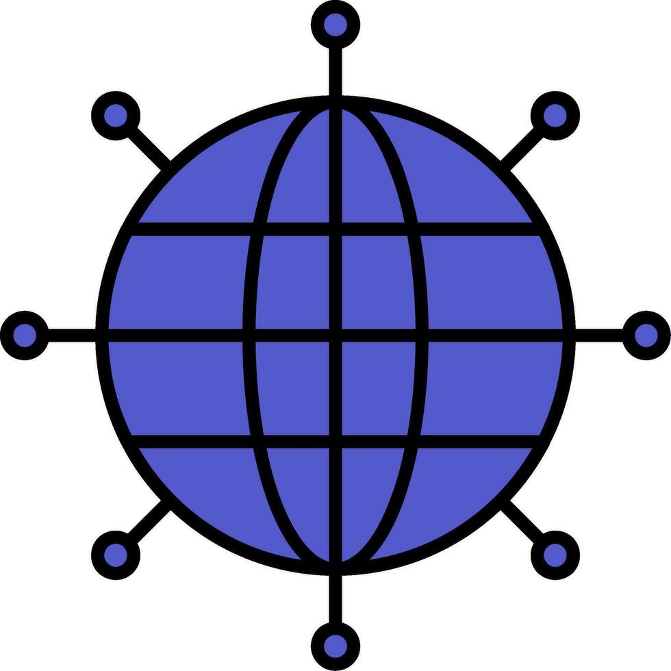 redes línea lleno icono vector