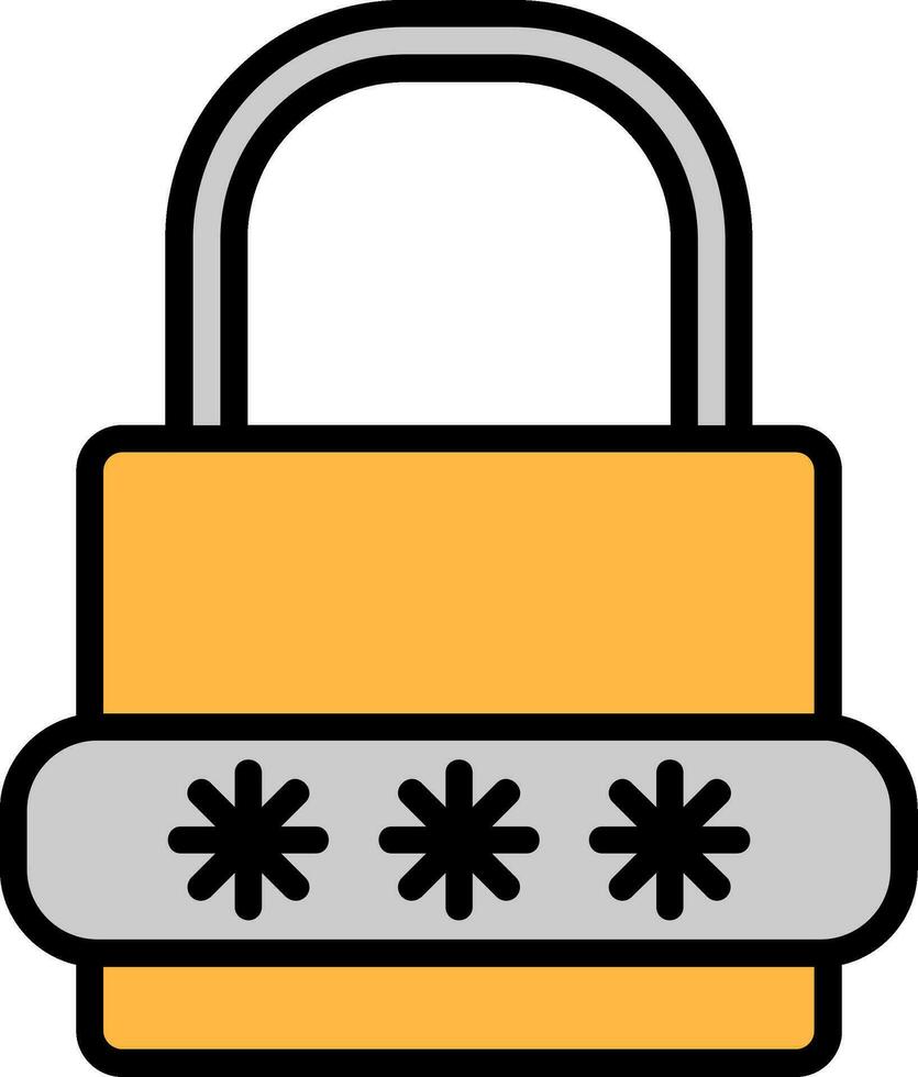 Lock Line Filled Icon vector