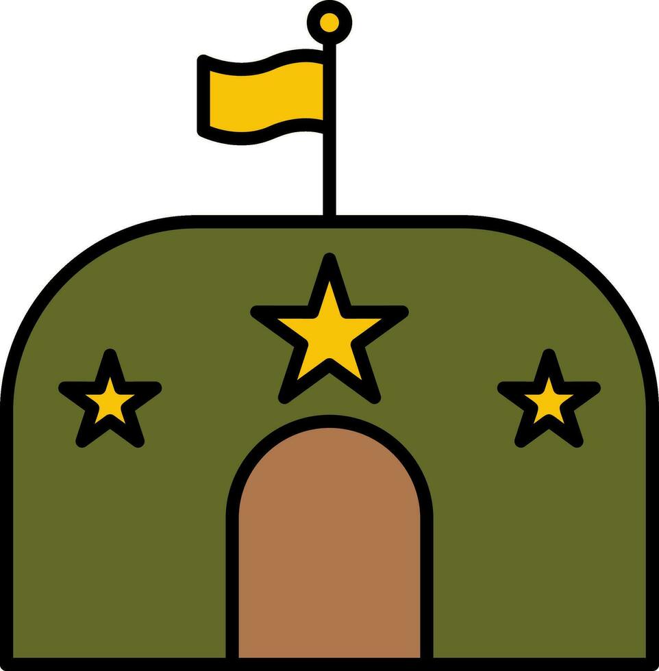 Military Base Line Filled Icon vector