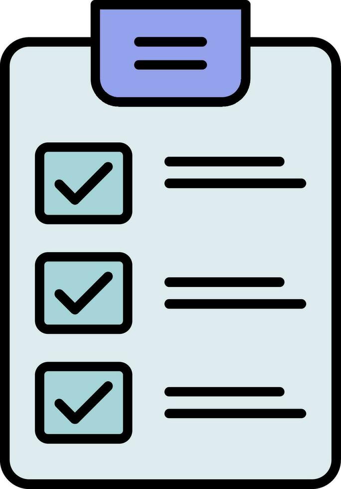 Checklist Line Filled Icon vector