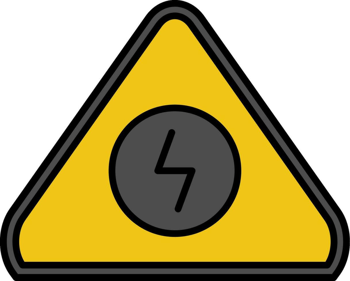 Electrical Danger Sign Line Filled Icon vector