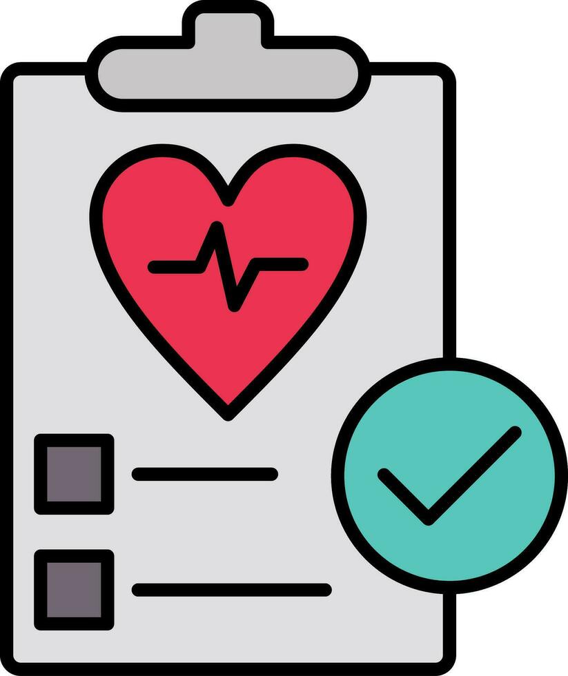 Health Check Line Filled Icon vector