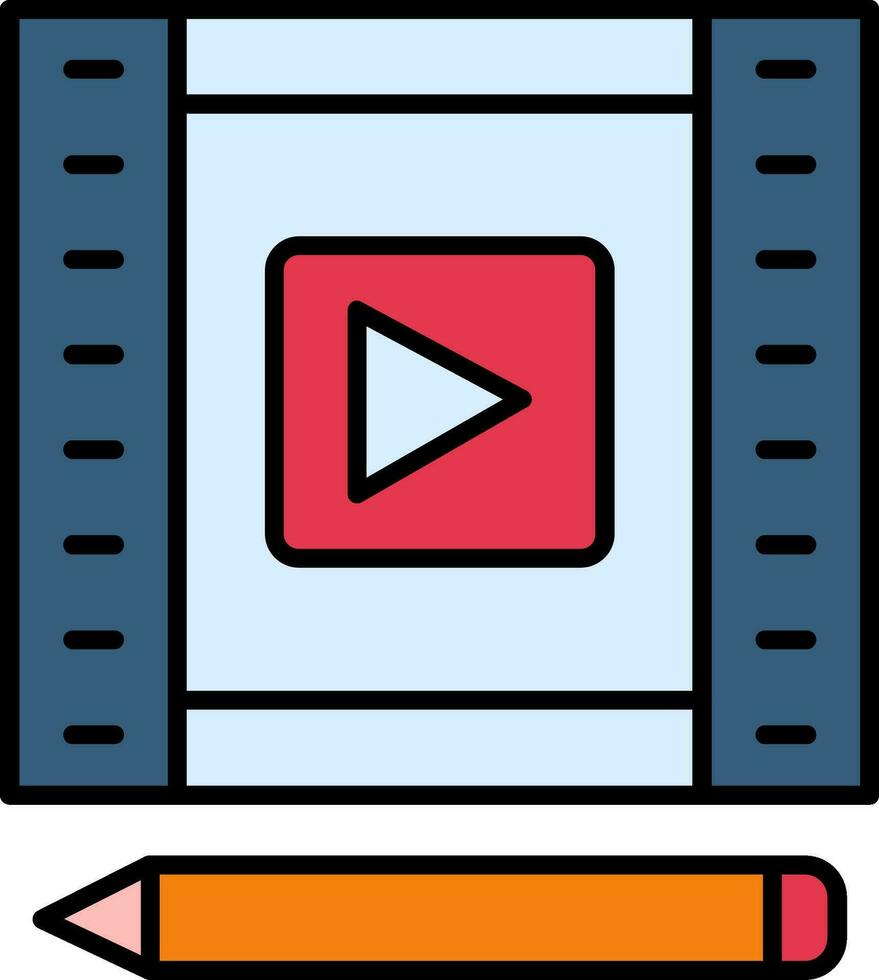 Video Editing Line Filled Icon vector