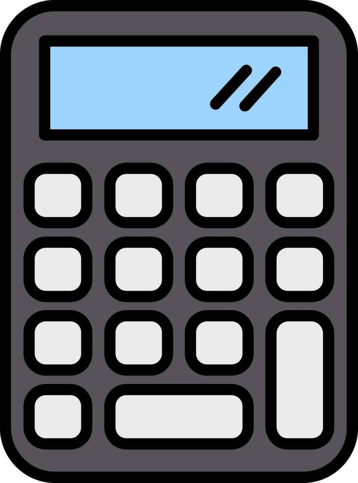 Calculator Line Filled Icon vector