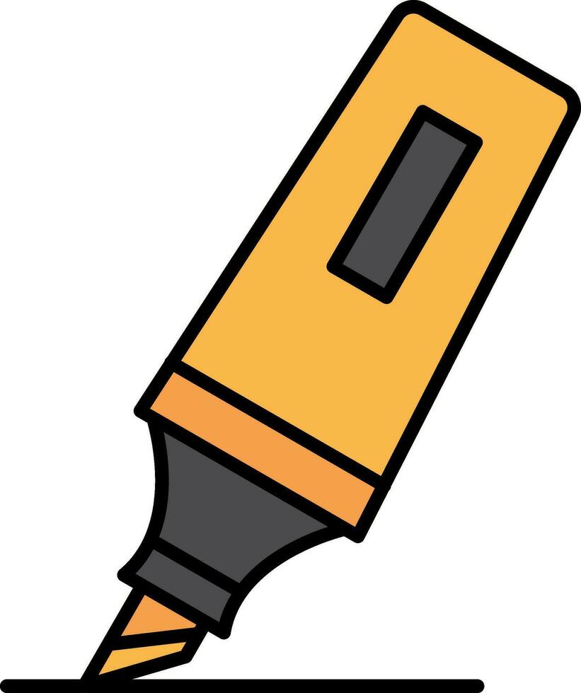 Highlighter Line Filled Icon vector