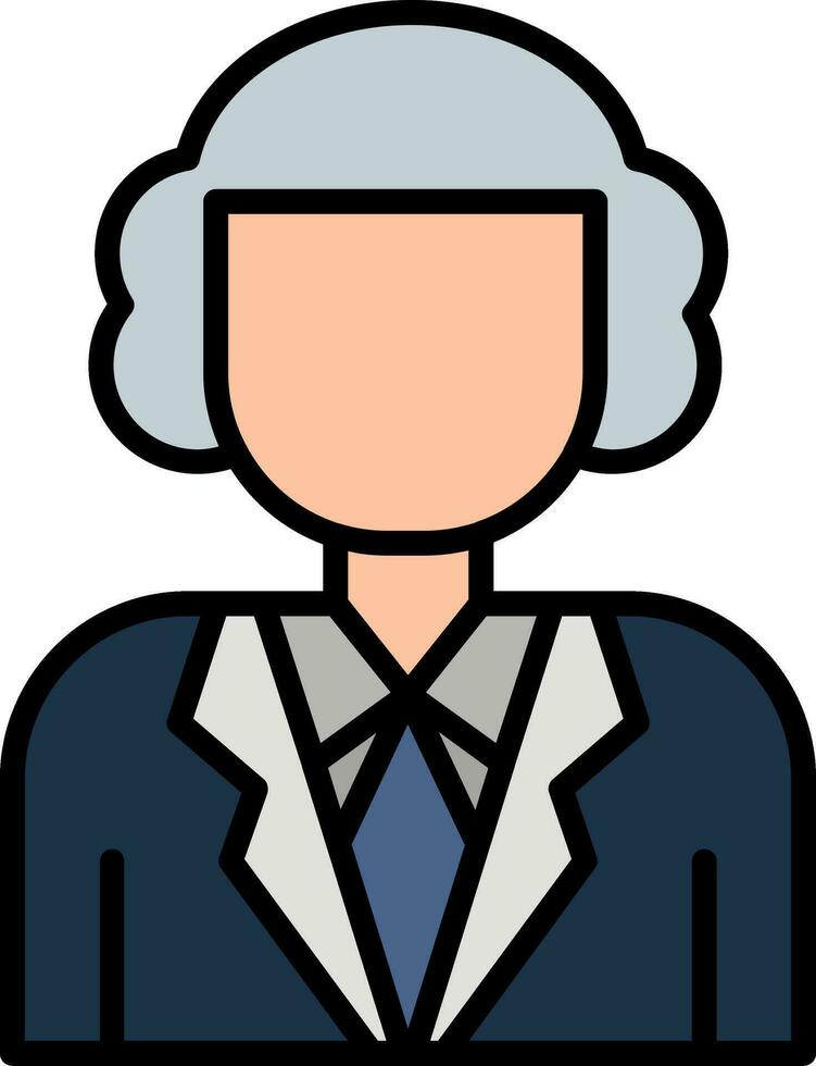 Judge Line Filled Icon vector