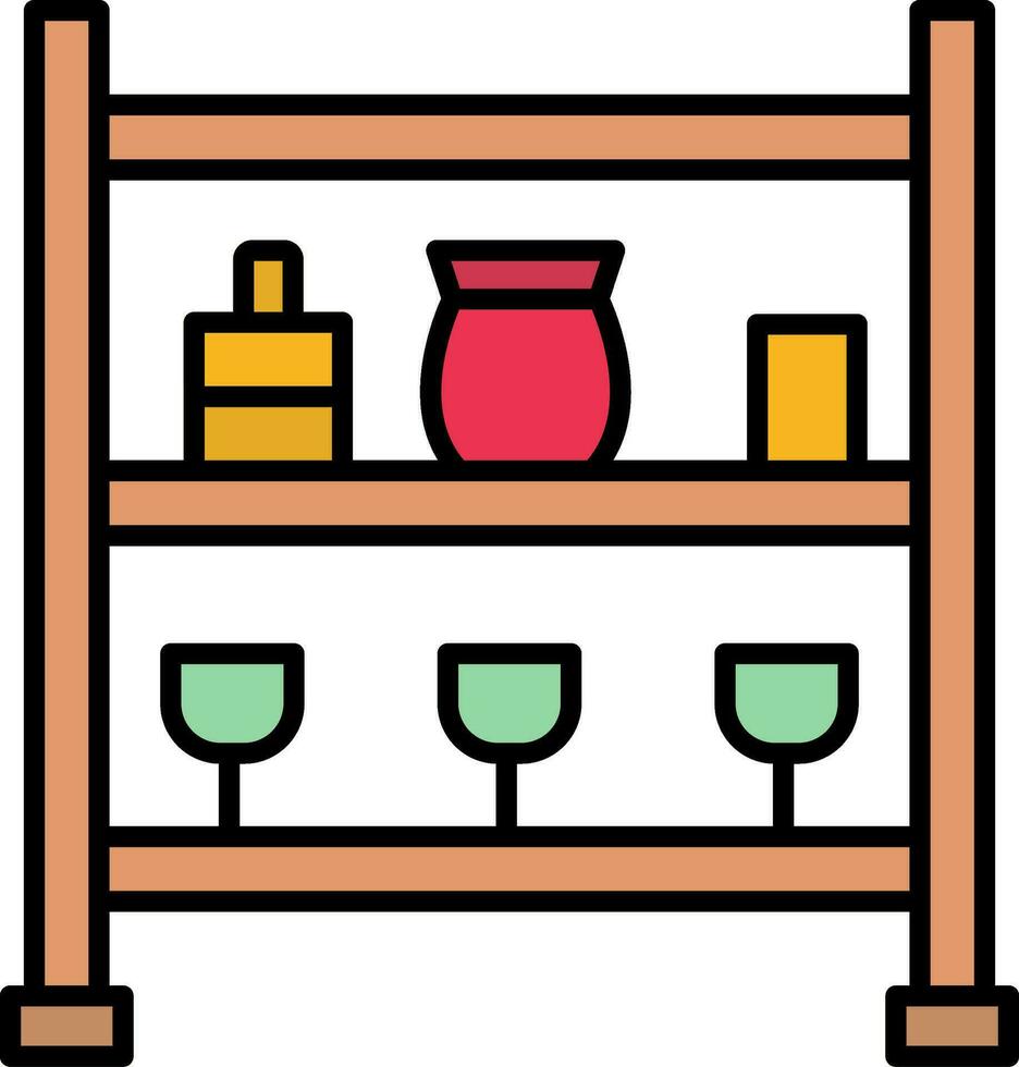 Shelves Line Filled Icon vector