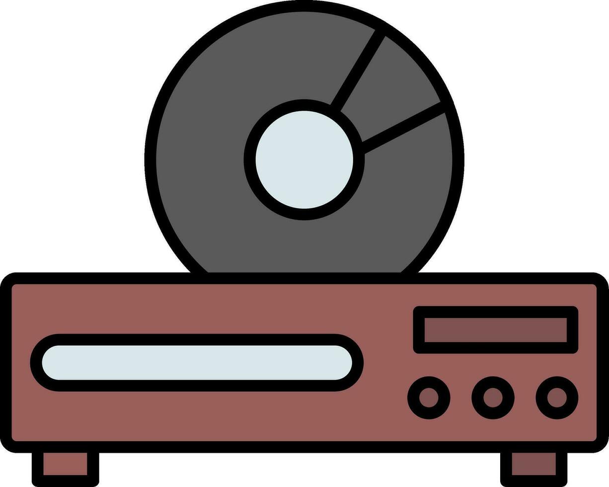 Dvd Player Line Filled Icon vector