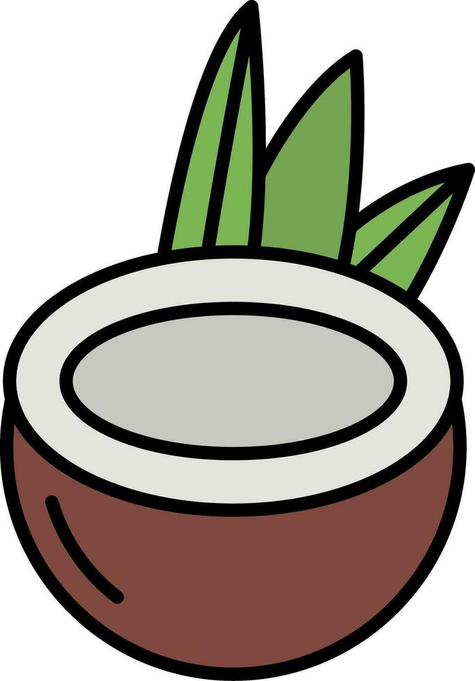 Coconut Line Filled Icon vector