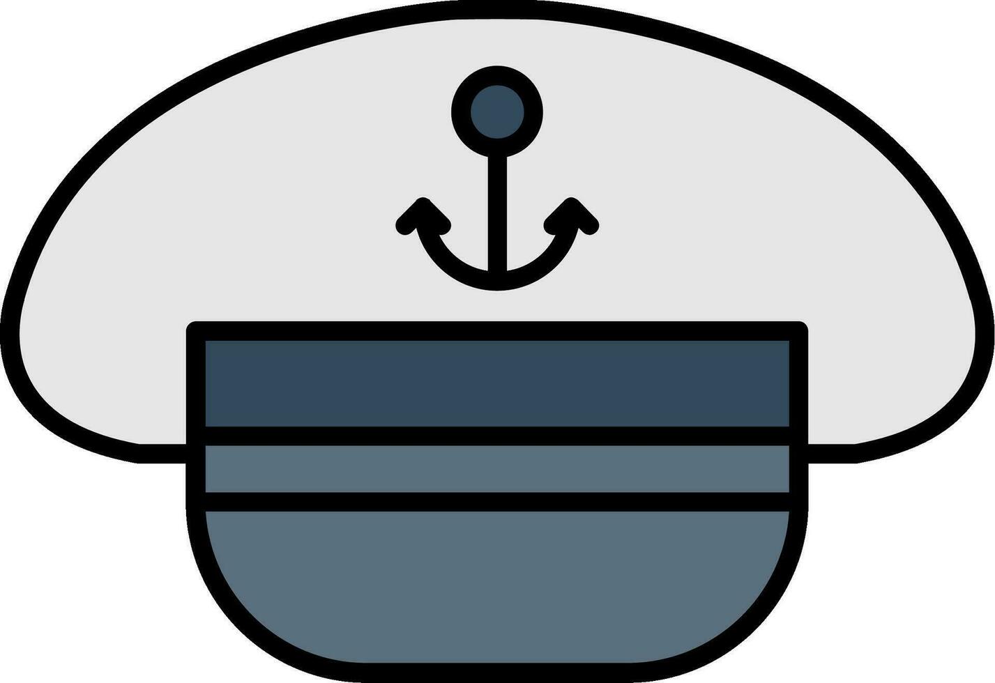 Captain Hat Line Filled Icon vector