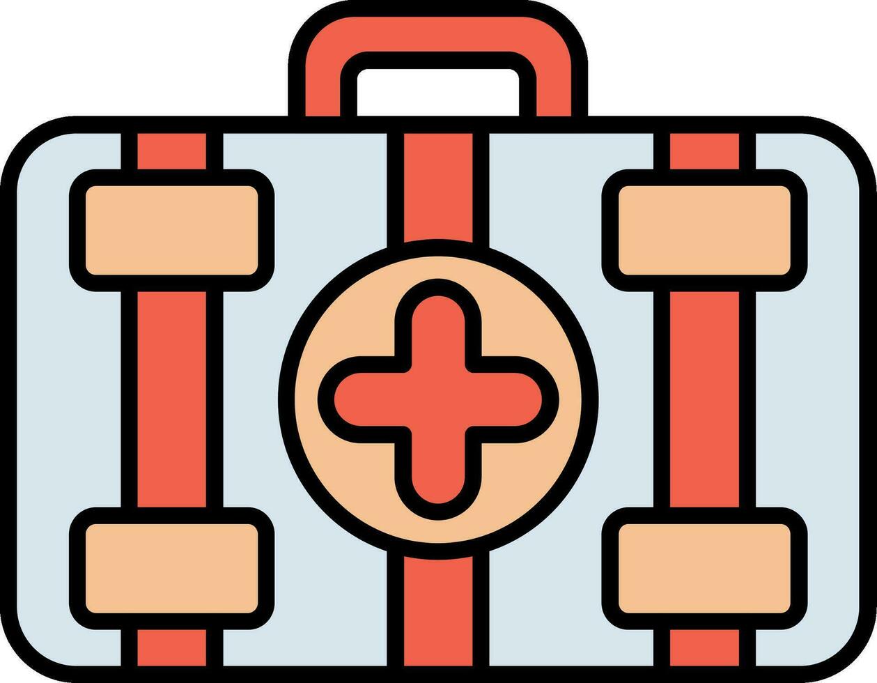 First Aid Kit Line Filled Icon vector