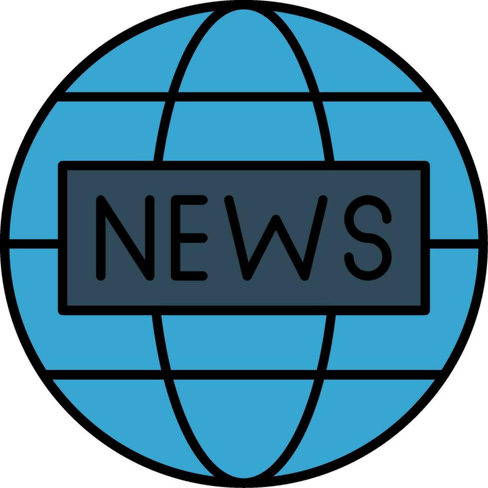 News Report Line Filled Icon vector