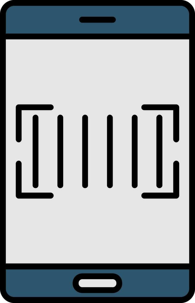 Barcode Scanner Line Filled Icon vector