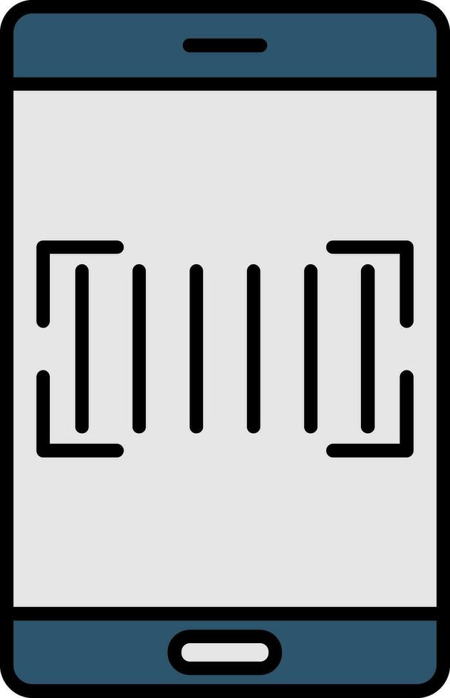 Barcode Scanner Line Filled Icon vector