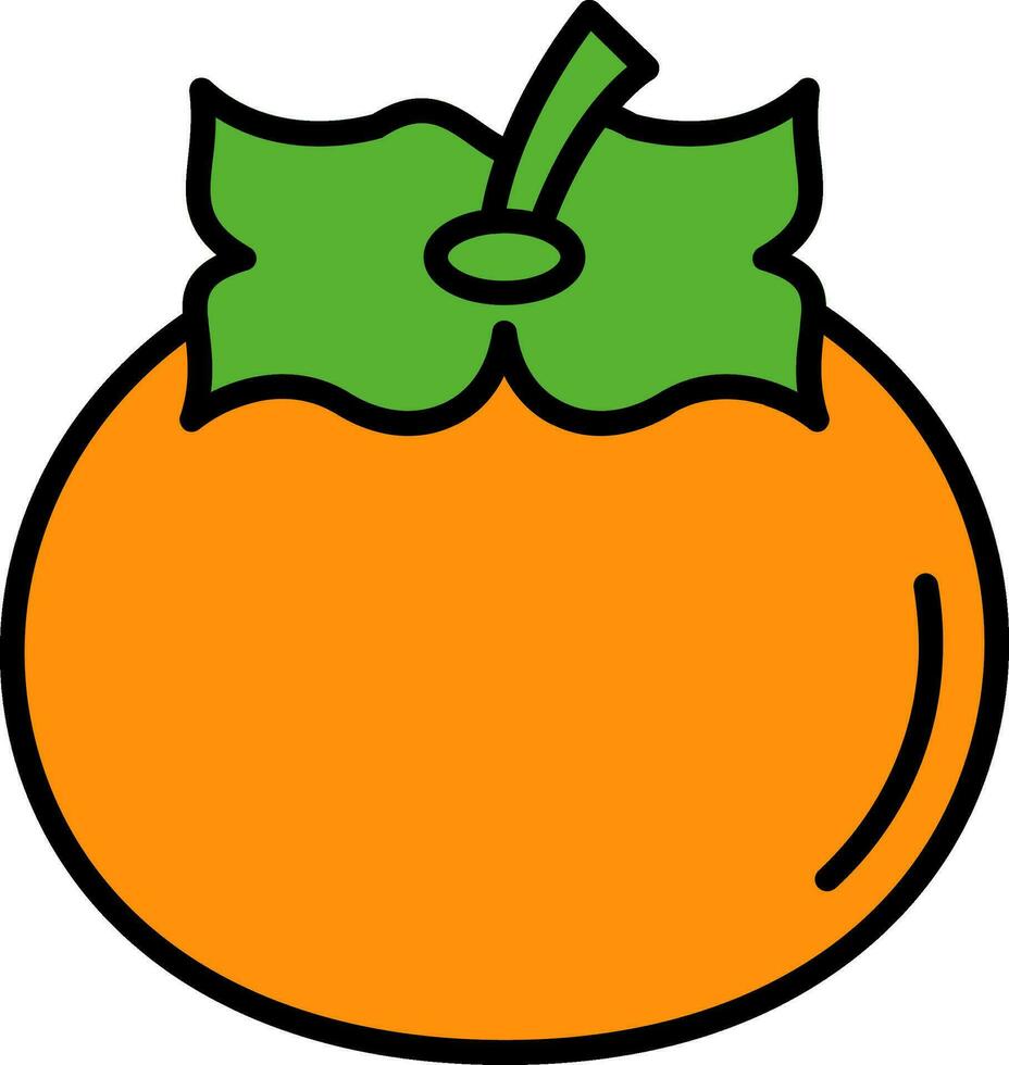 Persimmon Line Filled Icon vector