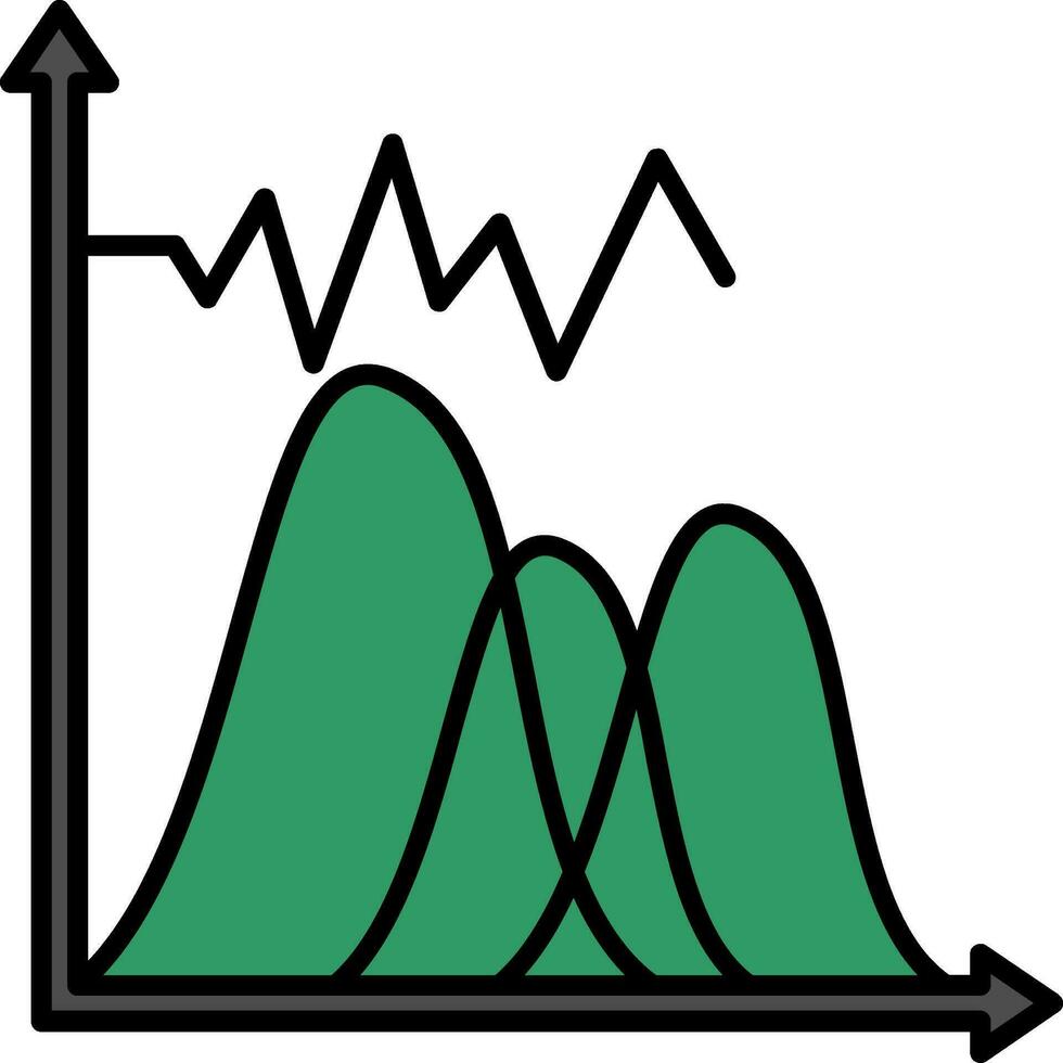 Wave Chart Line Filled Icon vector