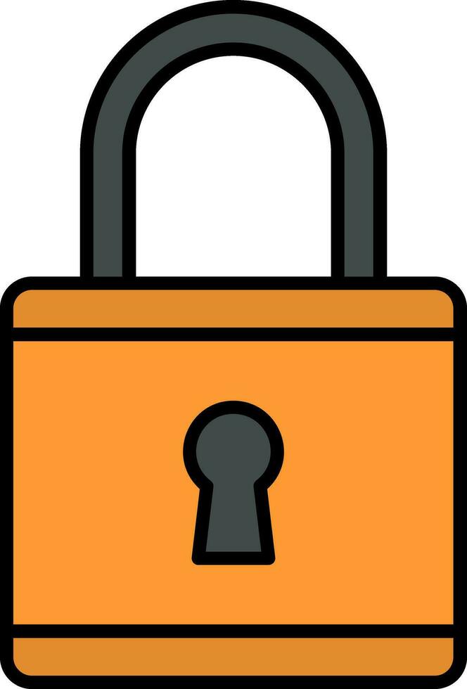 Locked Line Filled Icon vector