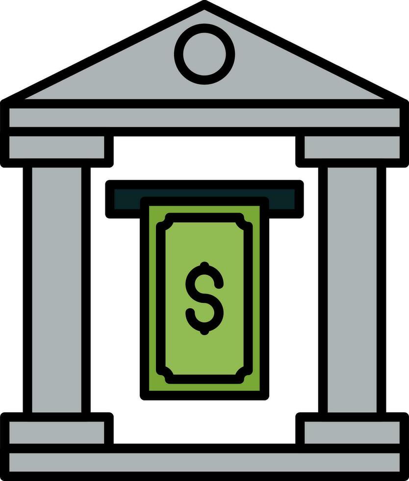 Cash Withdraw Line Filled Icon vector