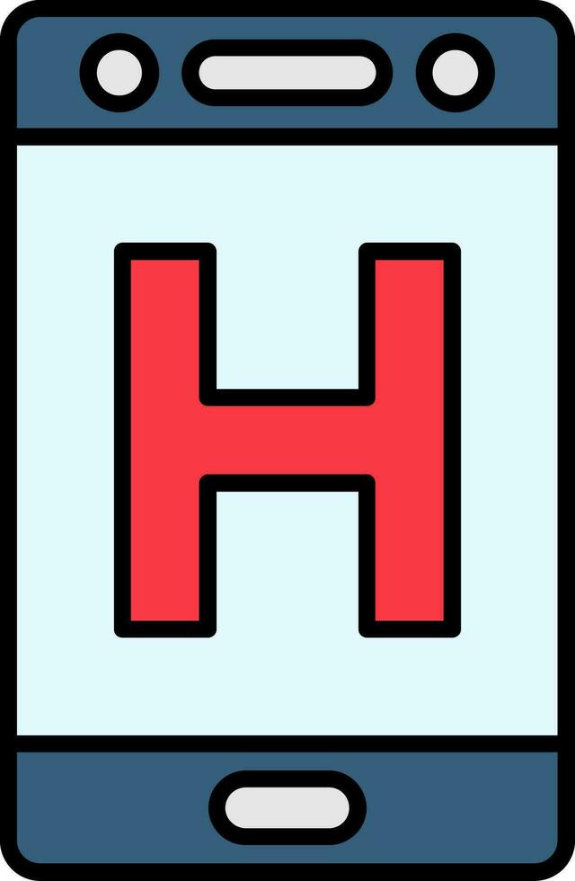 Hospital Line Filled Icon vector