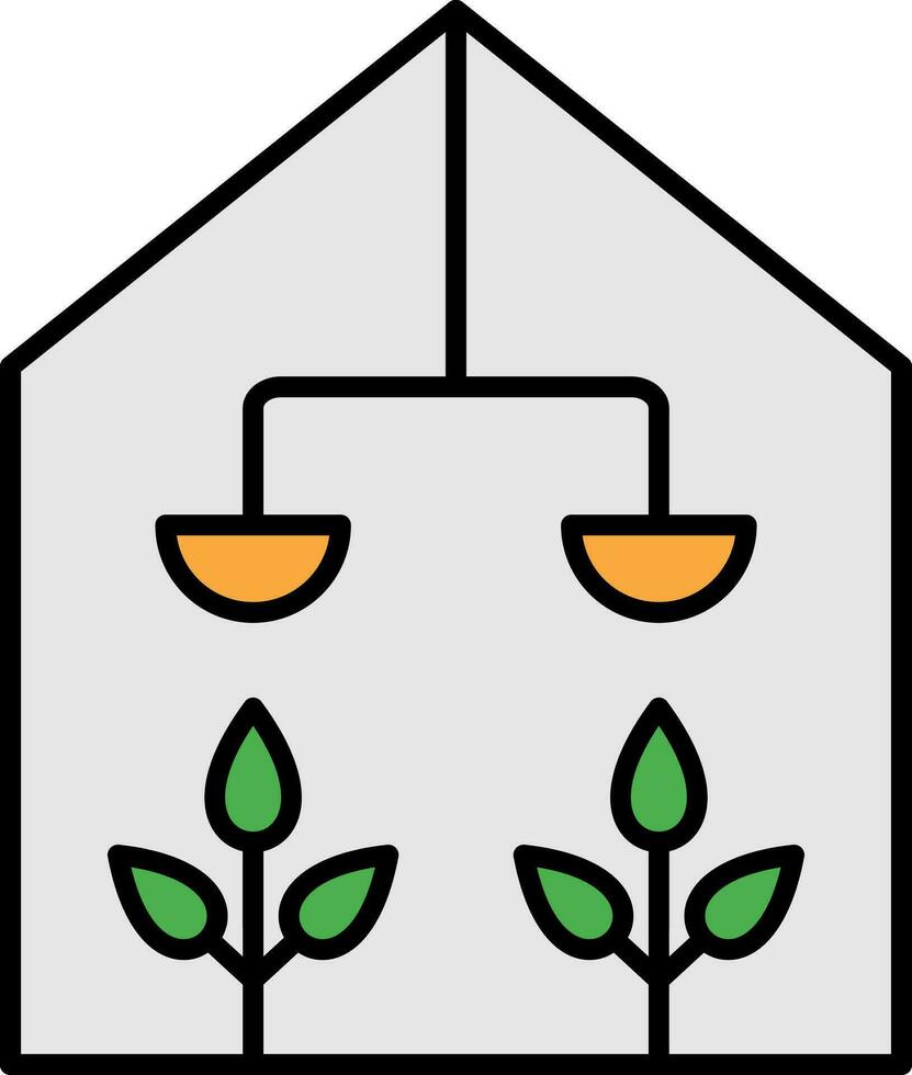 Greenhouse Line Filled Icon vector