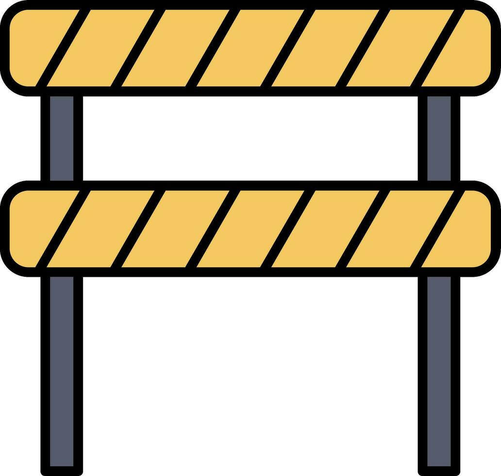 Road Block Line Filled Icon vector