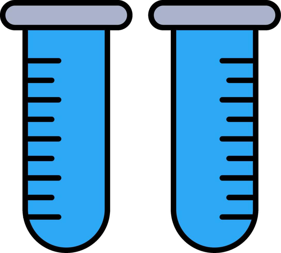 Test Tube Line Filled Icon vector