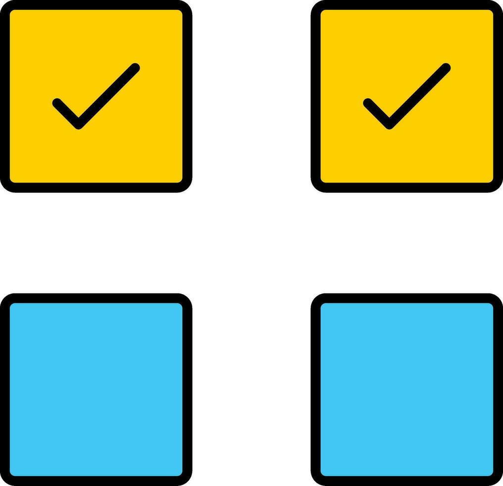 Check Box Line Filled Icon vector