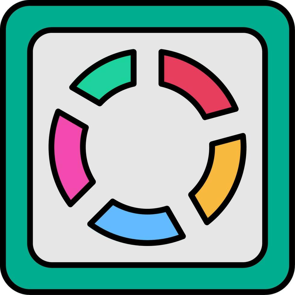 icono lleno de línea de gráfico circular vector