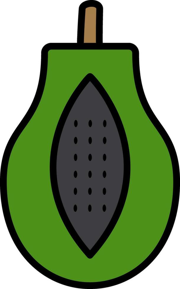 Papaya Line Filled Icon vector