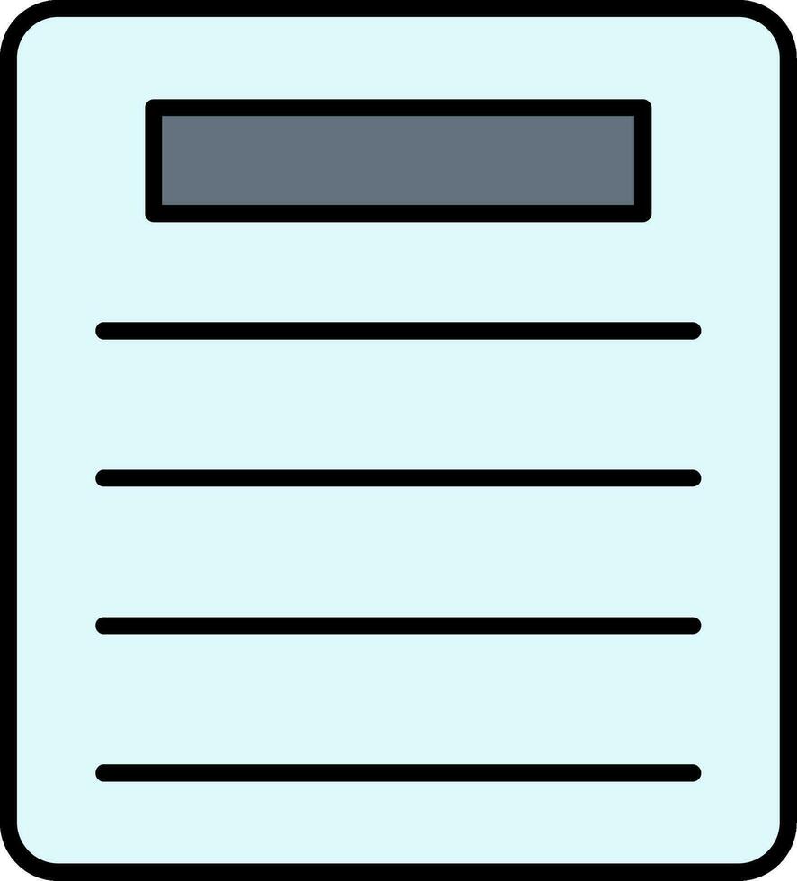 Document Line Filled Icon vector