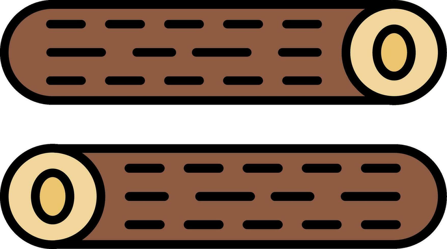 Wood Log Line Filled Icon vector