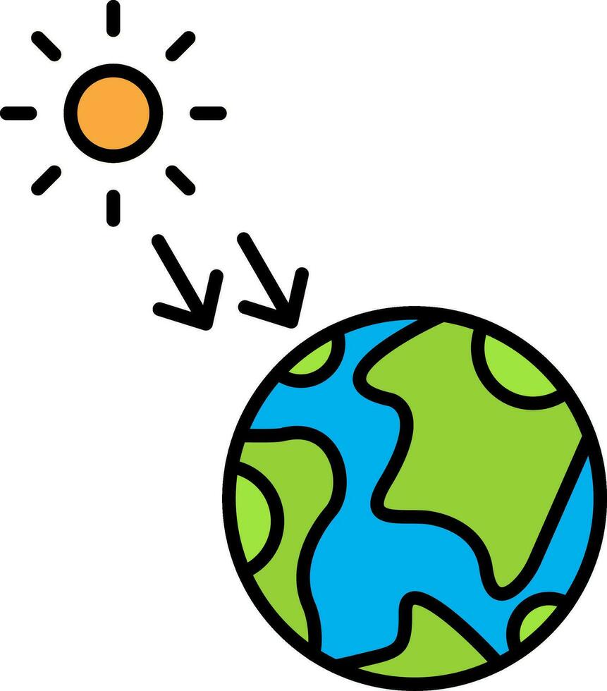 Solar Radiation Line Filled Icon vector