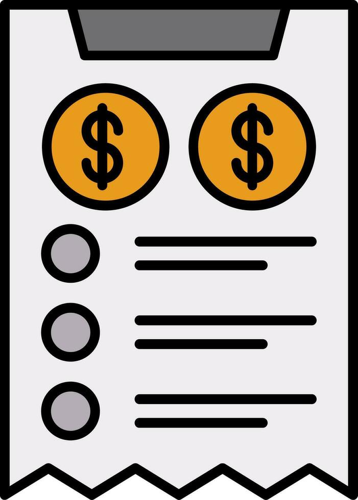 Bill Line Filled Icon vector