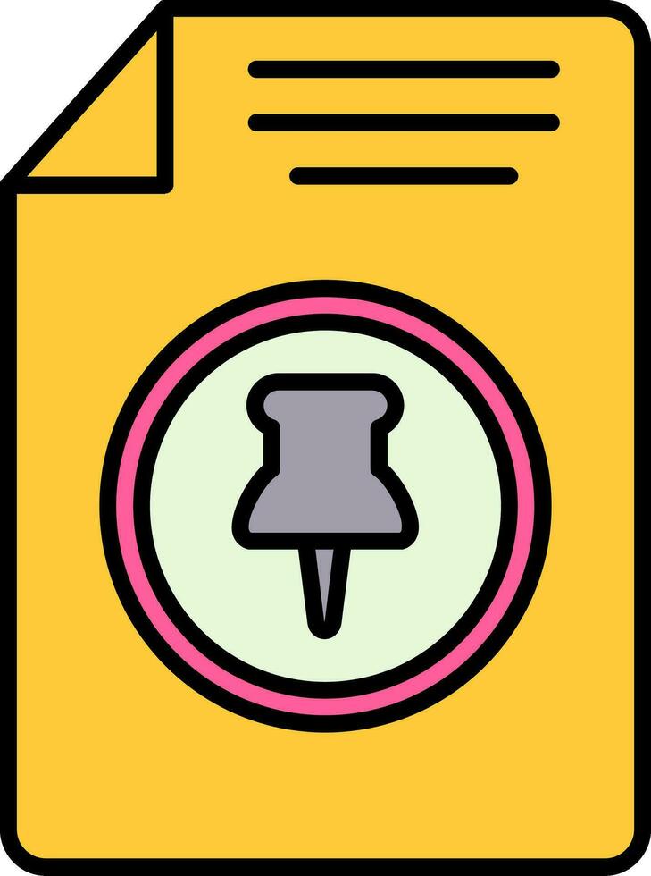 Paper Clip Line Filled Icon vector