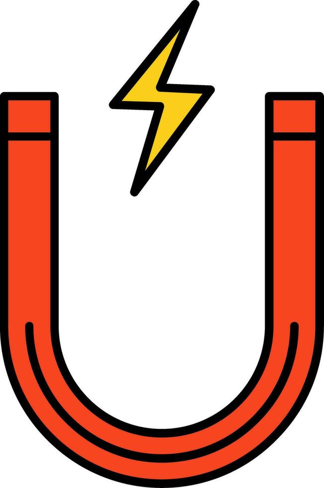 Magnet Line Filled Icon vector