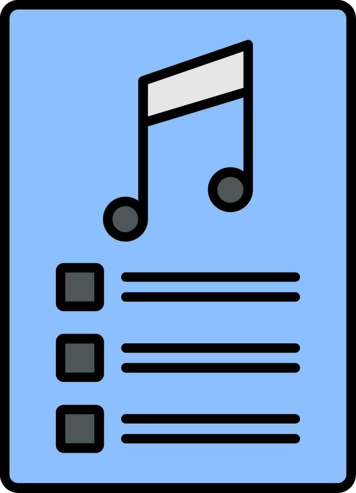 PlayList Line Filled Icon vector